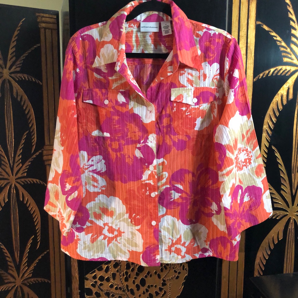 Alfred Dunner Flowered Shirt - Size 16